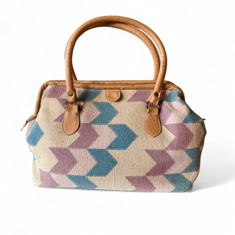 Vintage Deadstock Woven Multicolor Chevron Bag